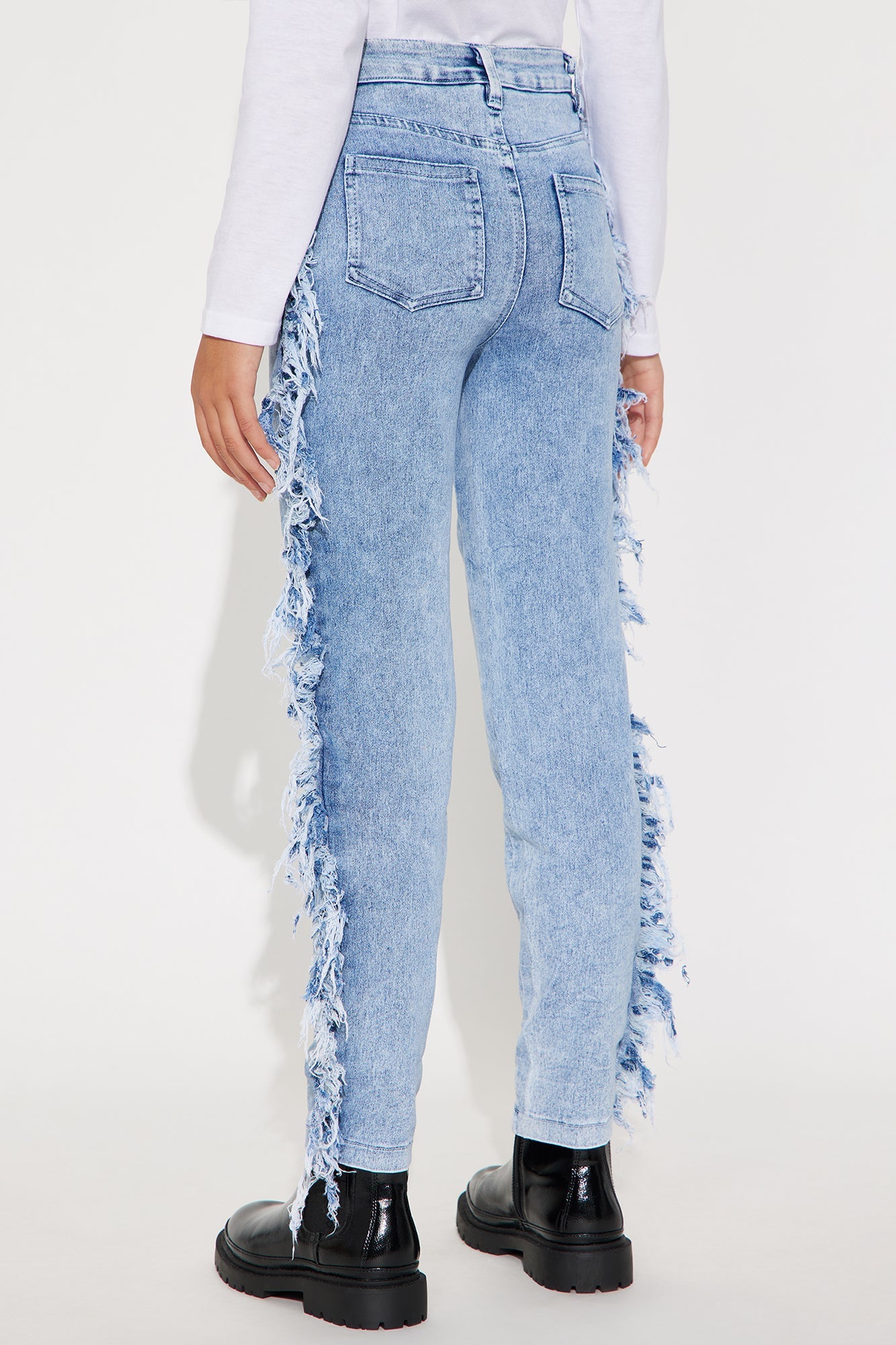 Mini Never Been Better Frayed Skinny Jeans - Acid Wash