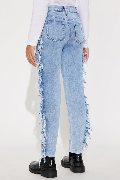 Mini Never Been Better Frayed Skinny Jeans - Acid Wash
