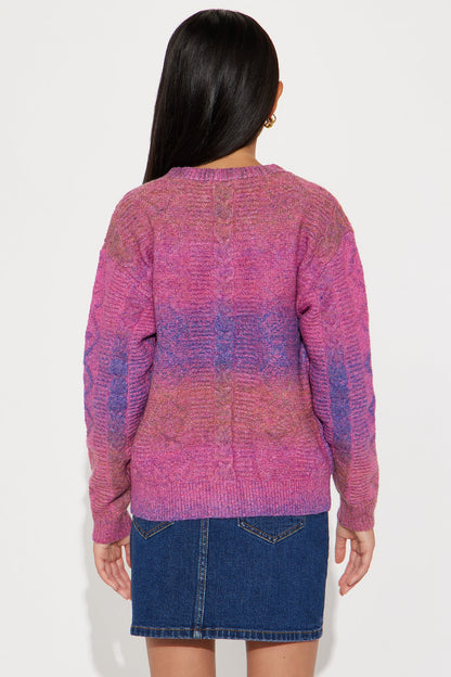 Mini Seasons Change Ombre Cardigan - Pink/combo