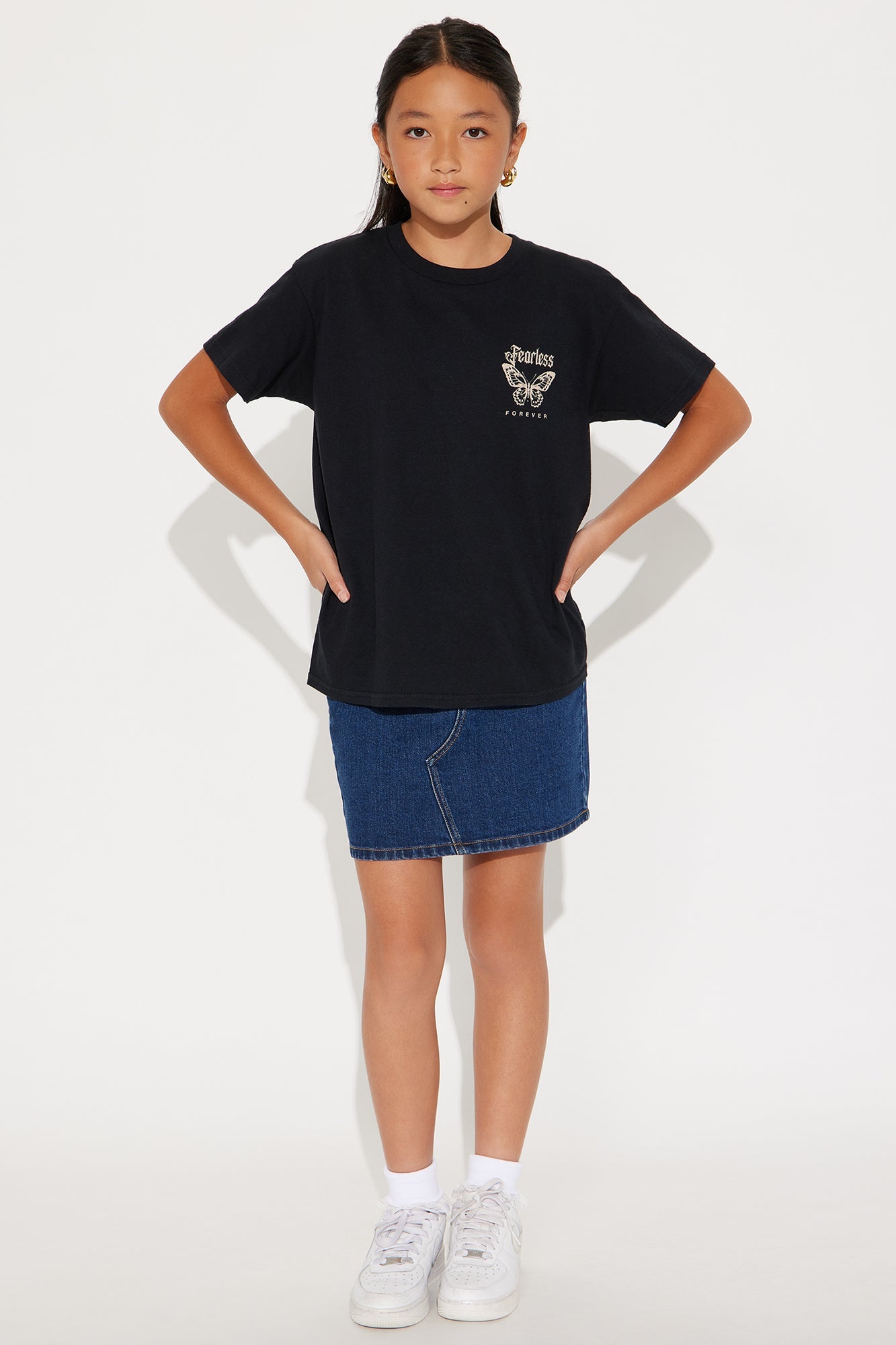 Mini Feeling Fearless Butterfly Tee - Black
