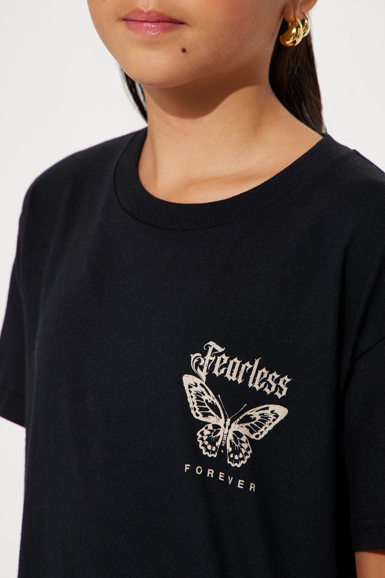 Mini Feeling Fearless Butterfly Tee - Black