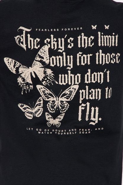 Mini Feeling Fearless Butterfly Tee - Black