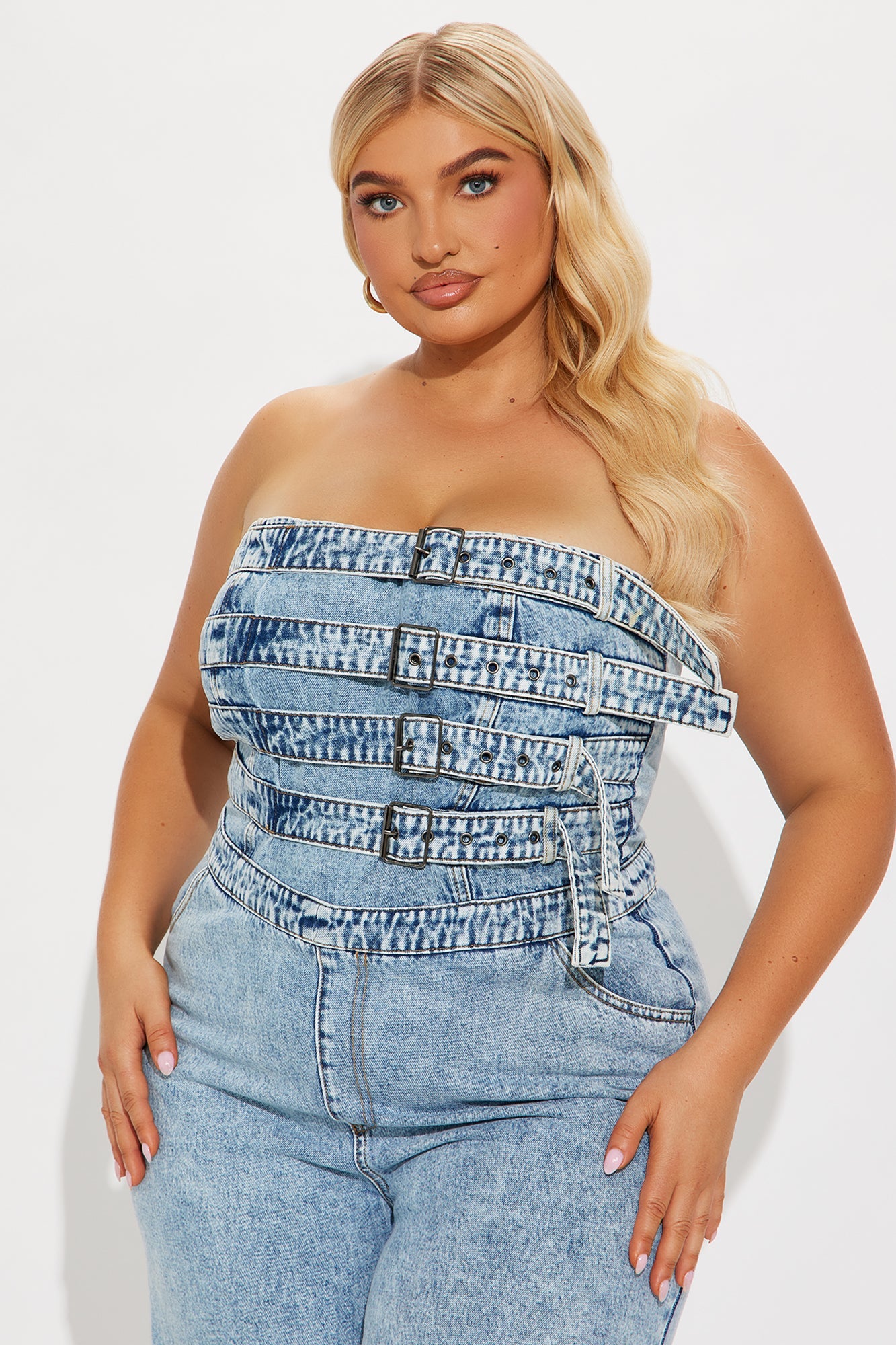 Send Your Location Denim Jumpsuit - Medium Wash
