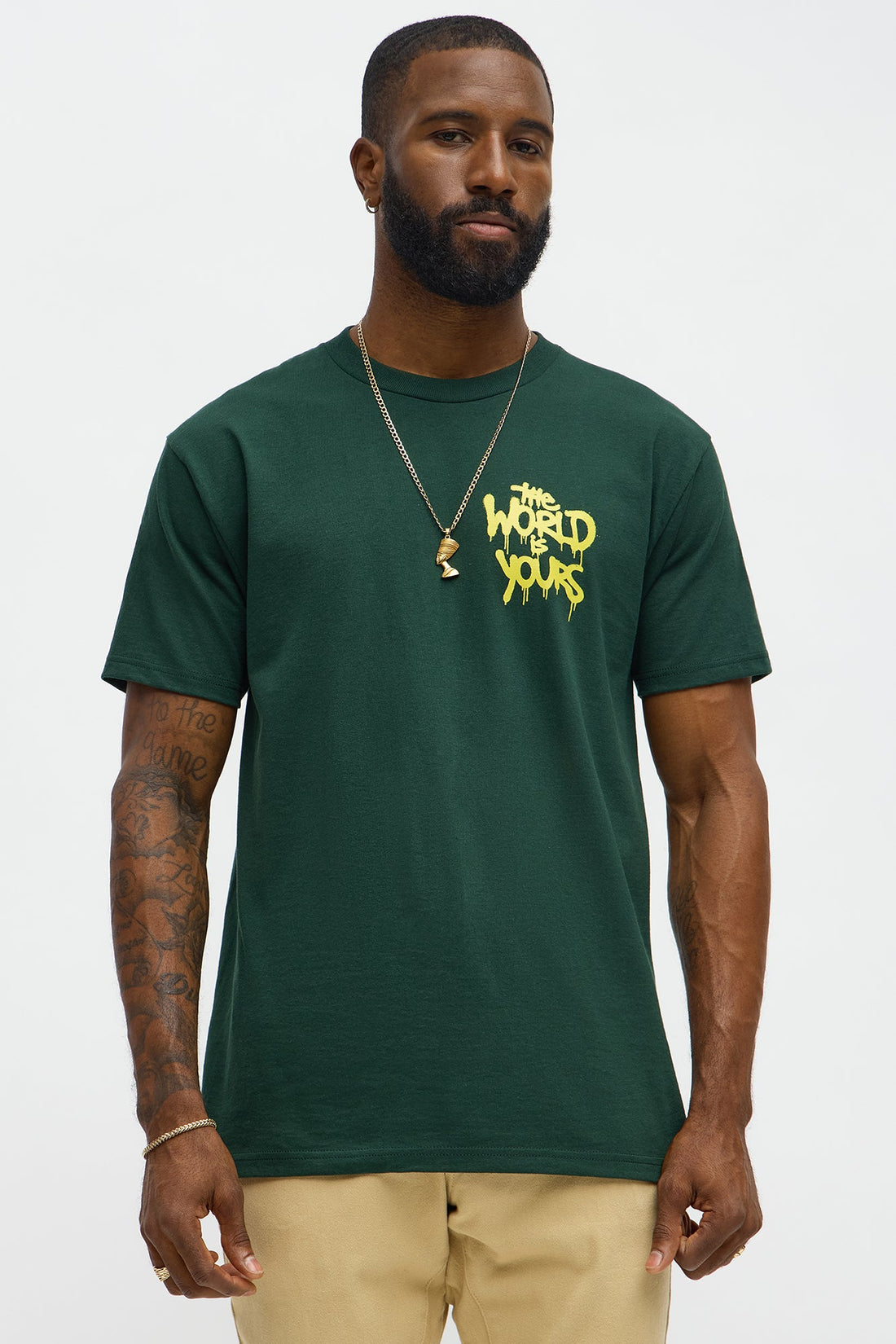 The World Is Yours Bear Short Sleeve Tee - Green