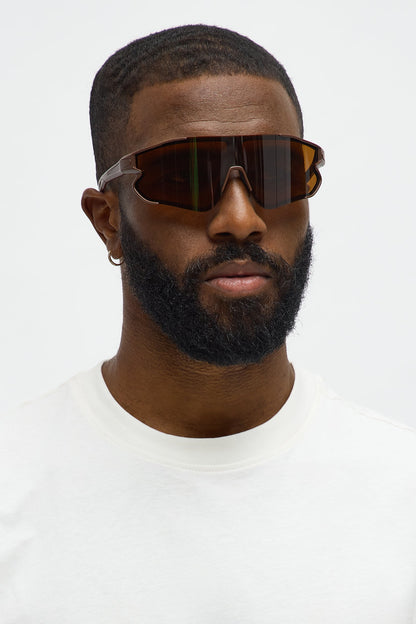 Unfiltered Sport Wrap Sunglasses - Brown