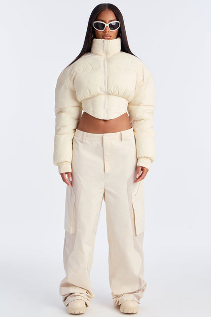 Janet Corset Puffer Jacket - Cream