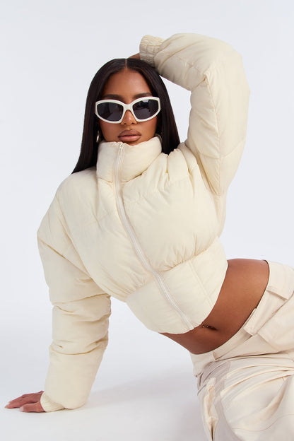 Janet Corset Puffer Jacket - Cream