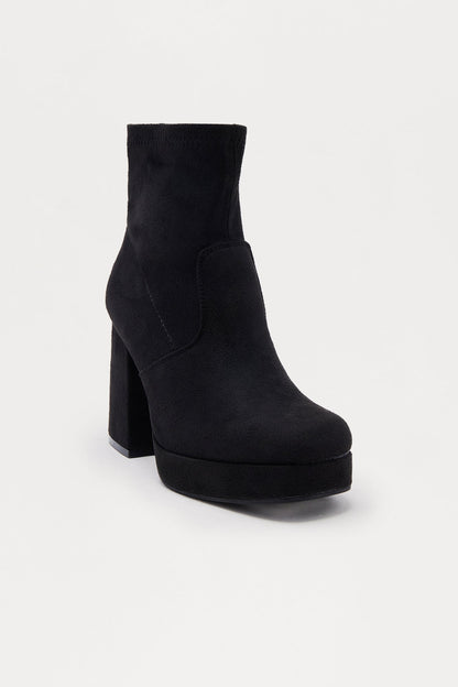Sylas Platform Ankle Booties - Black