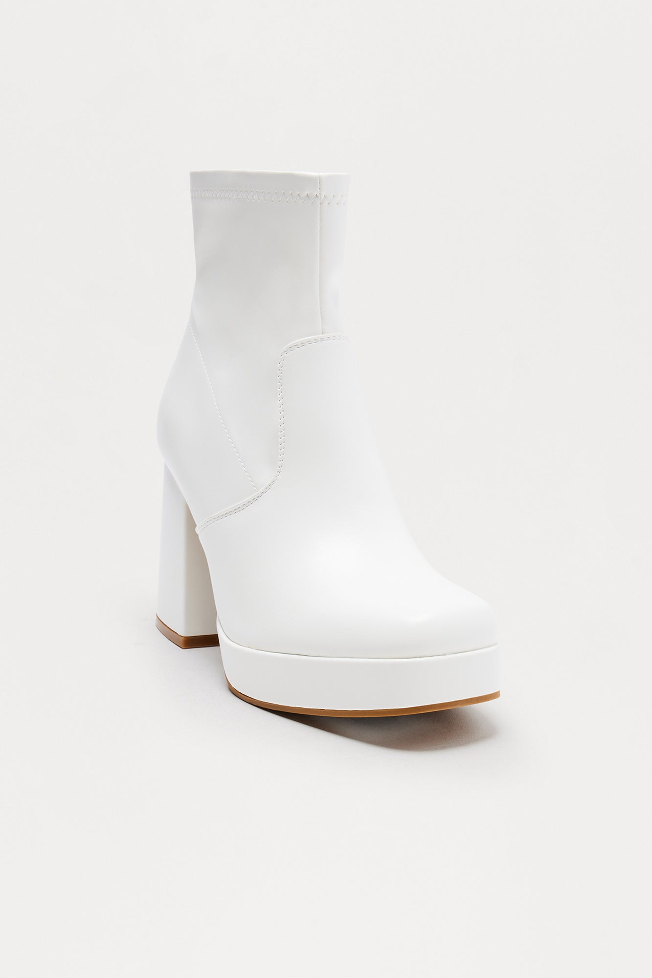 Sylas Platform Ankle Booties - White