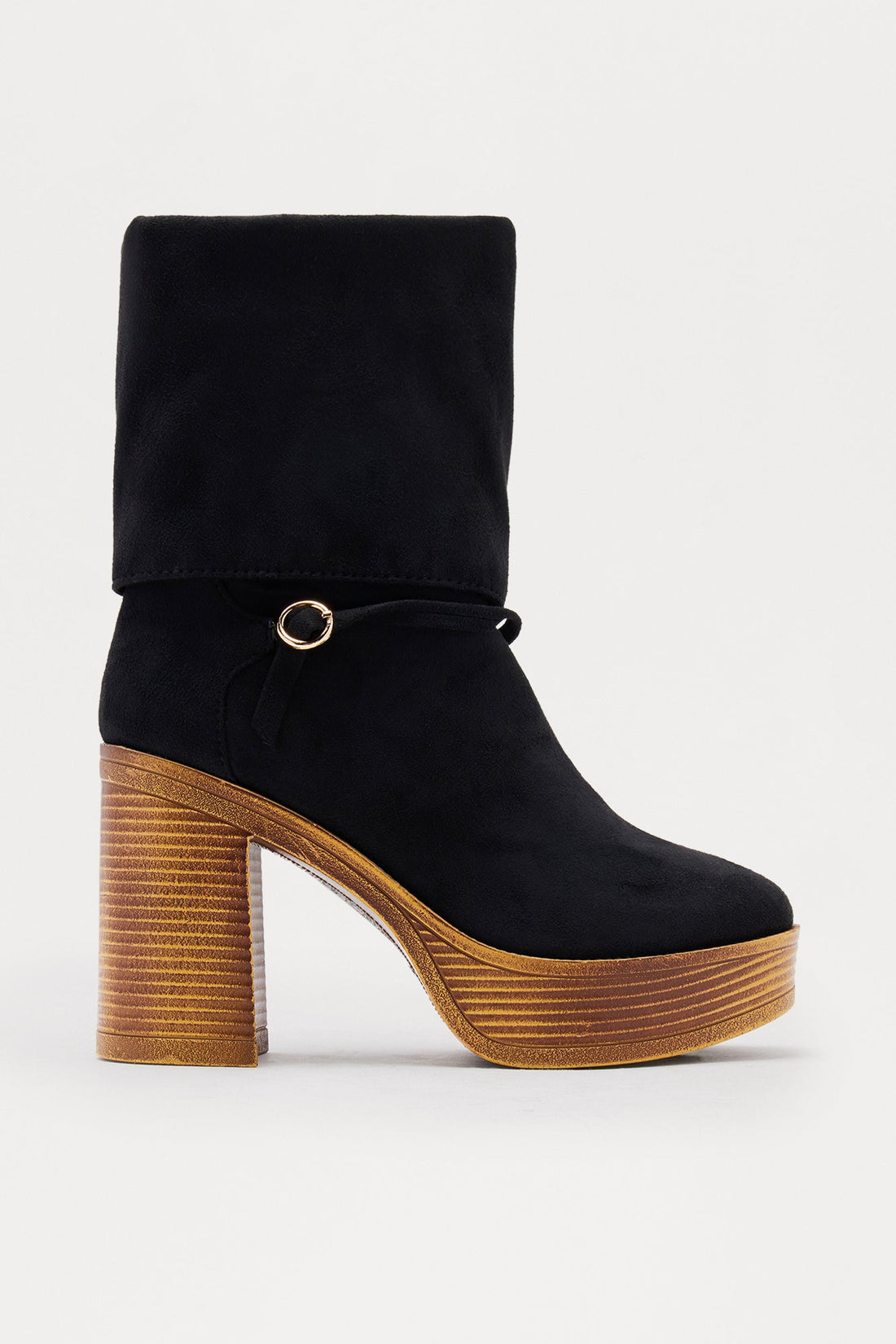 Caliste Buckle Overlay Booties - Black