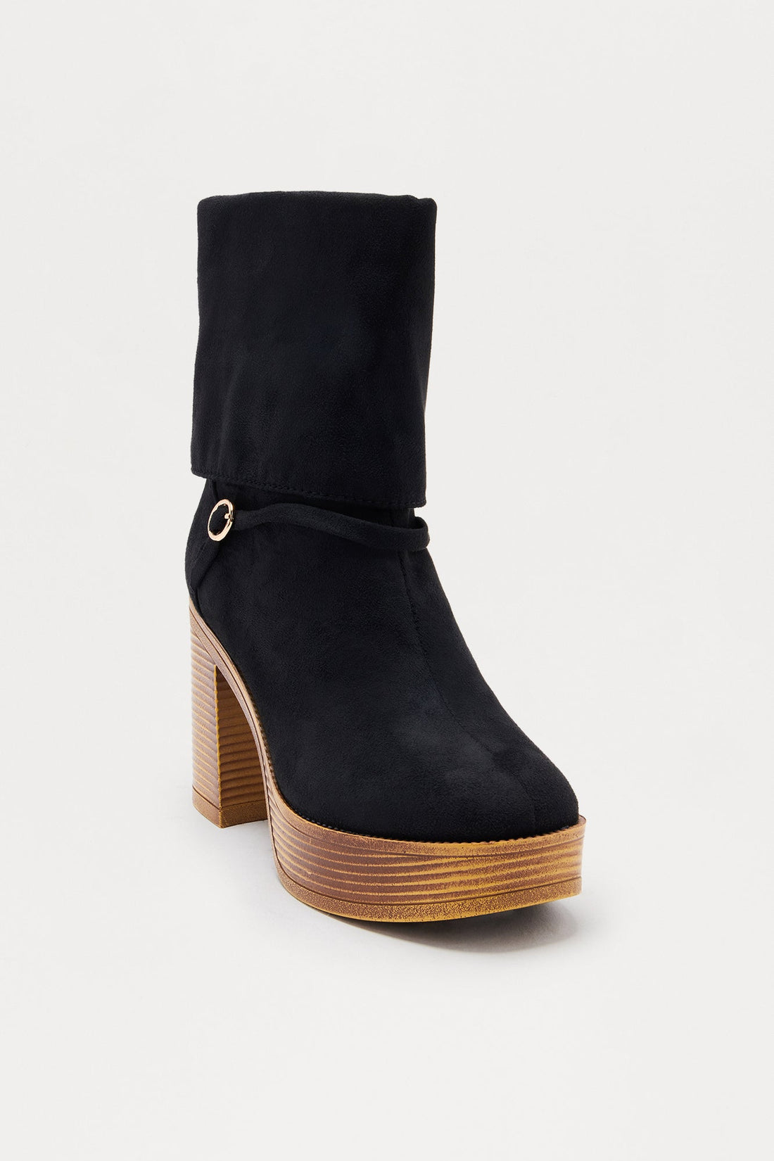 Caliste Buckle Overlay Booties - Black
