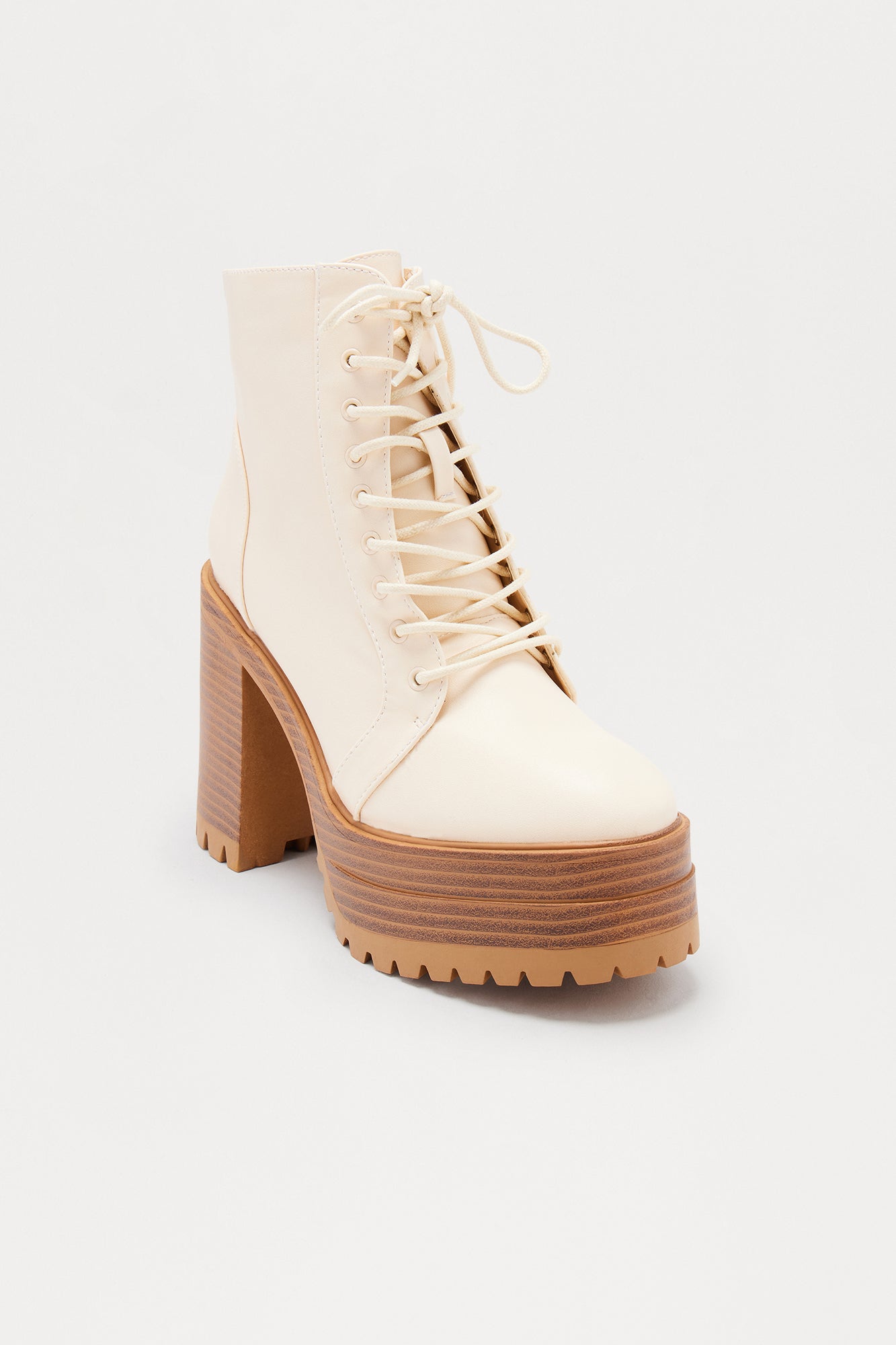 Everett Platform Booties - Cream