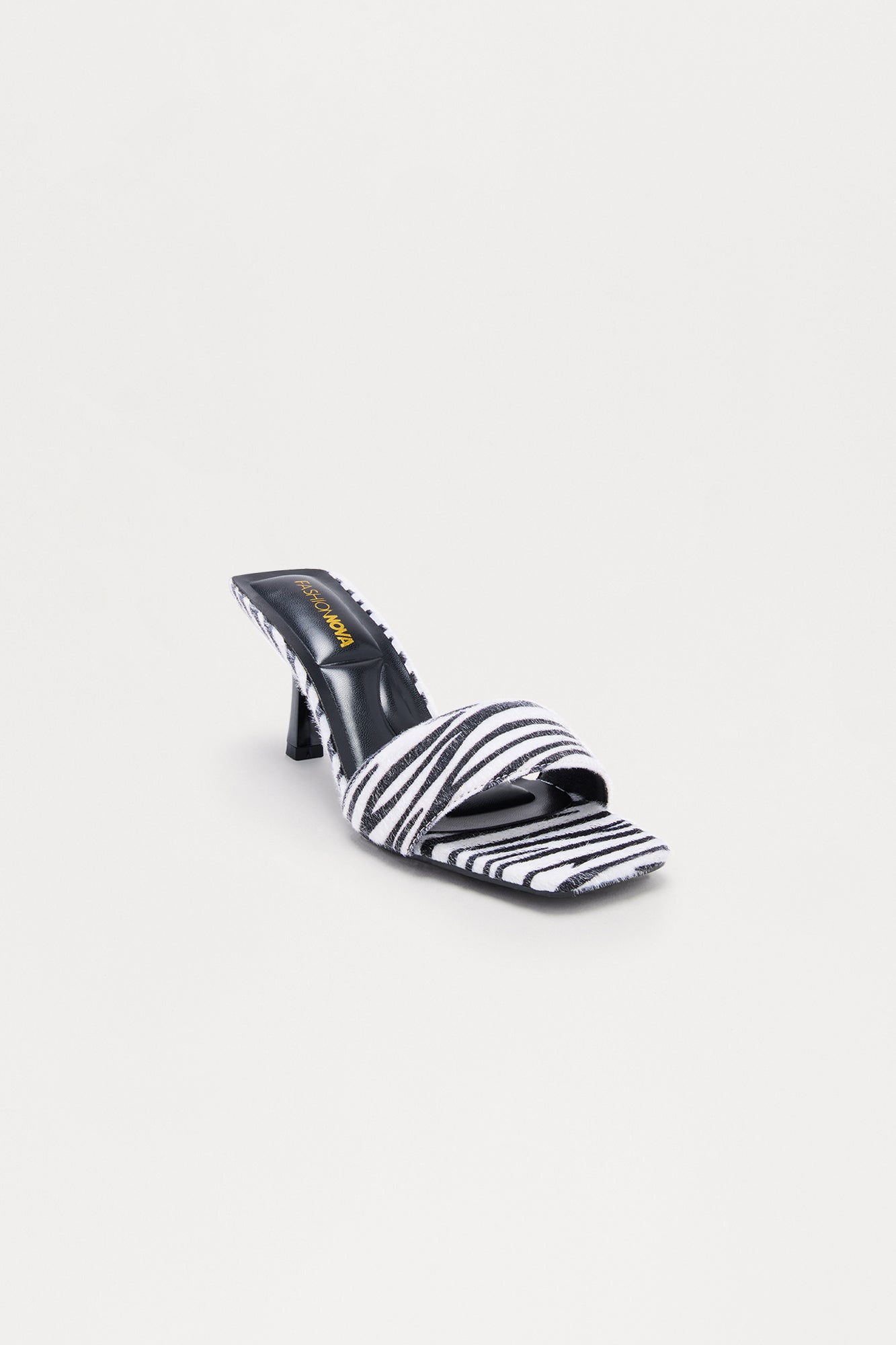 Mersa Faux Pony Hair Mules - Black/White