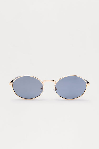 Striking Round Frame Metal Sunglasses - Black