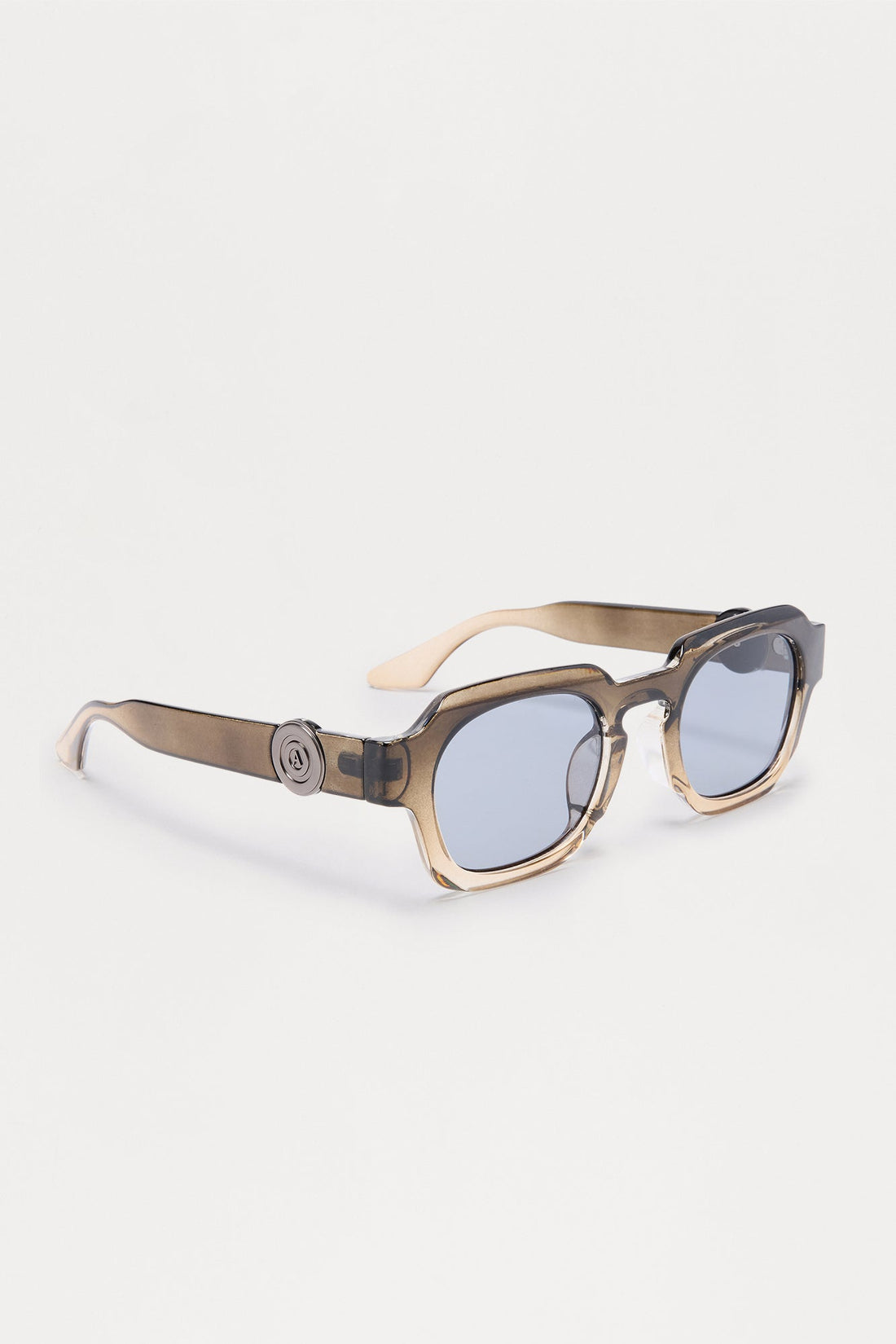 Geo Frame Colored Lens Sunglasses - Dark Grey