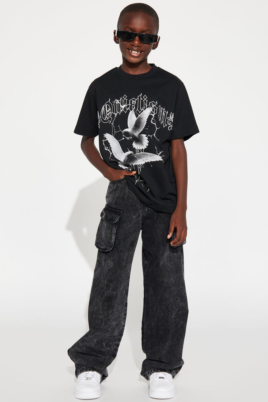 Mini Divine Quietism Print T-Shirt - Black