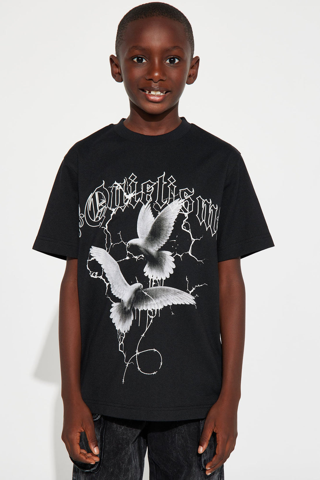 Mini Divine Quietism Print T-Shirt - Black