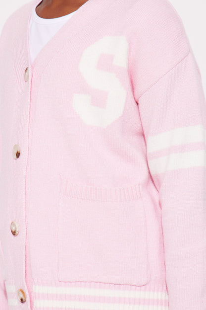 Mini Preppy Era Pleated Sweater Skirt Set - Pink