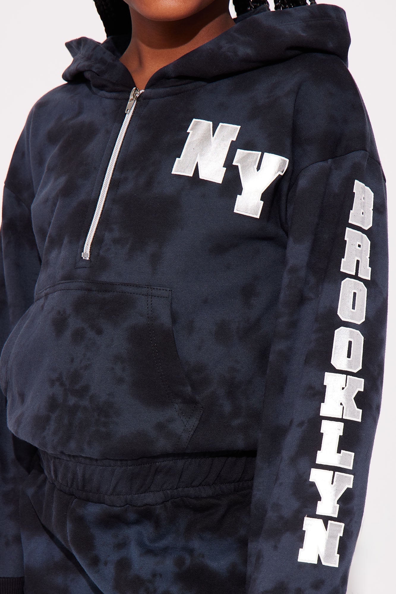Mini Brooklyn Mineral Wash Fleece Jumpsuit - Black