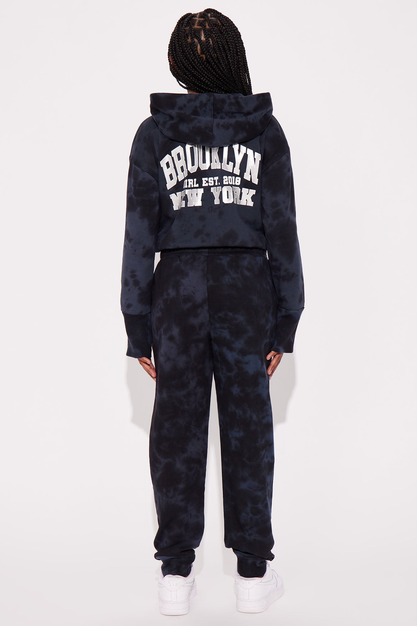 Mini Brooklyn Mineral Wash Fleece Jumpsuit - Black