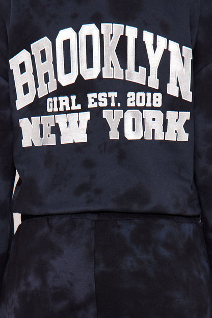 Mini Brooklyn Mineral Wash Fleece Jumpsuit - Black