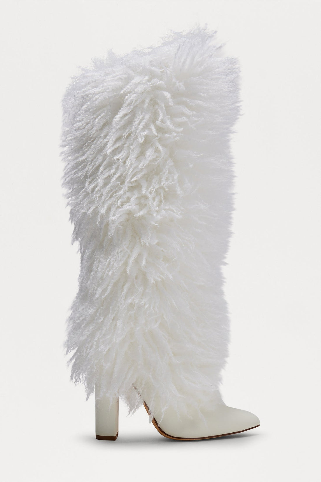 SoHo Faux Fur Overlay Boots - White