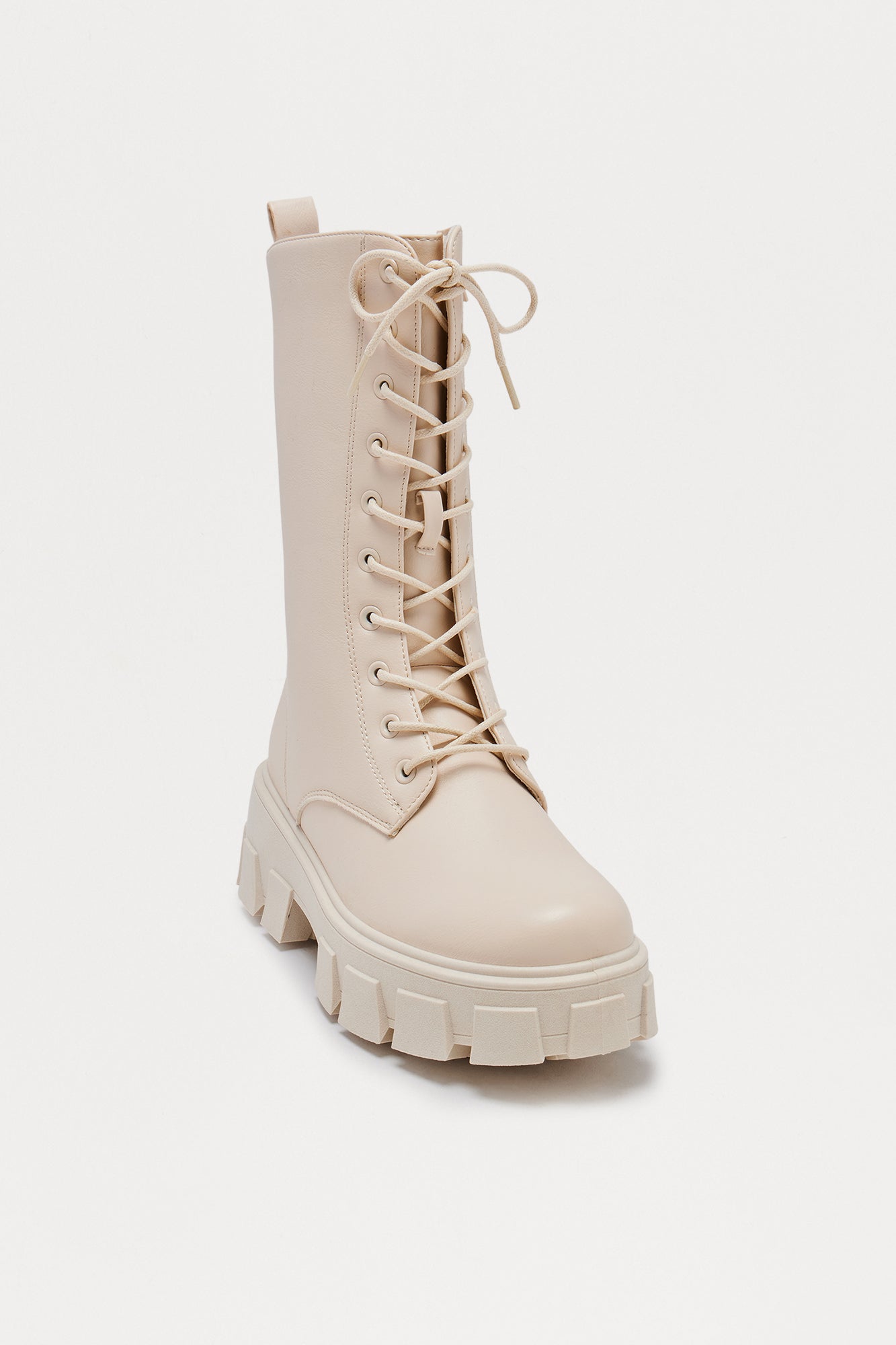 Coby Combat Boots - Beige