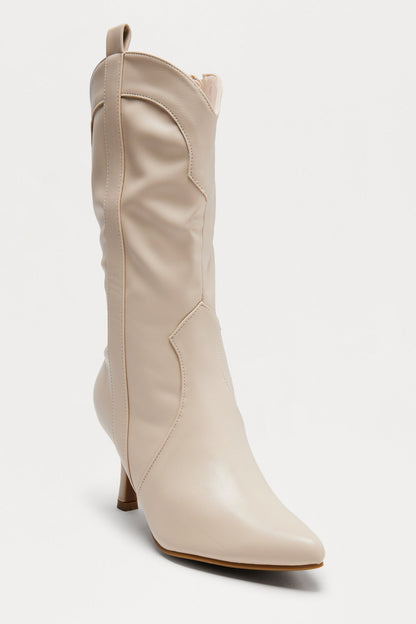 Kay Stiletto Cowboy Boots - Ivory