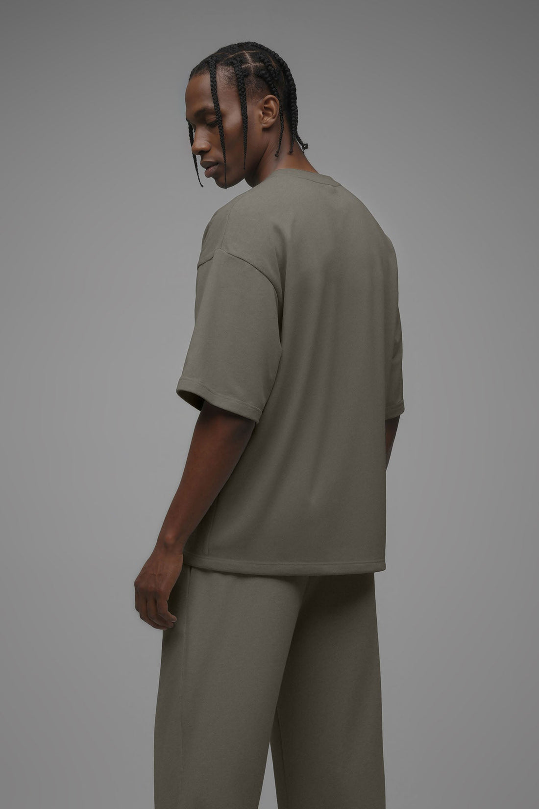 410 Oversized Fleece Tee - Moss Grey