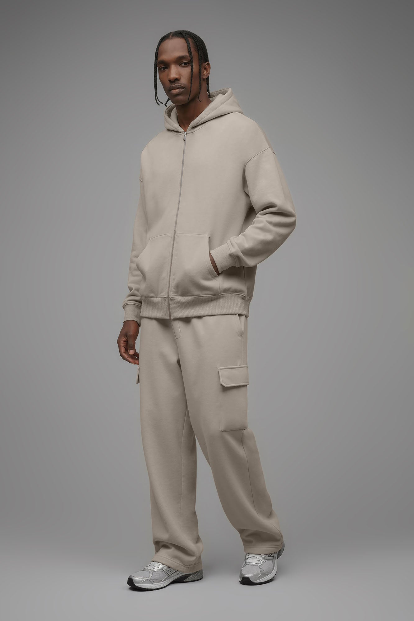 410 Oversized Zip Hoodie - Sand