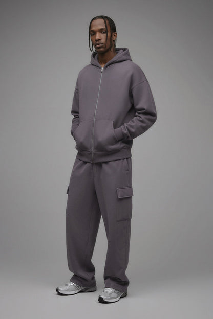 410 Oversized Zip Hoodie - Purple