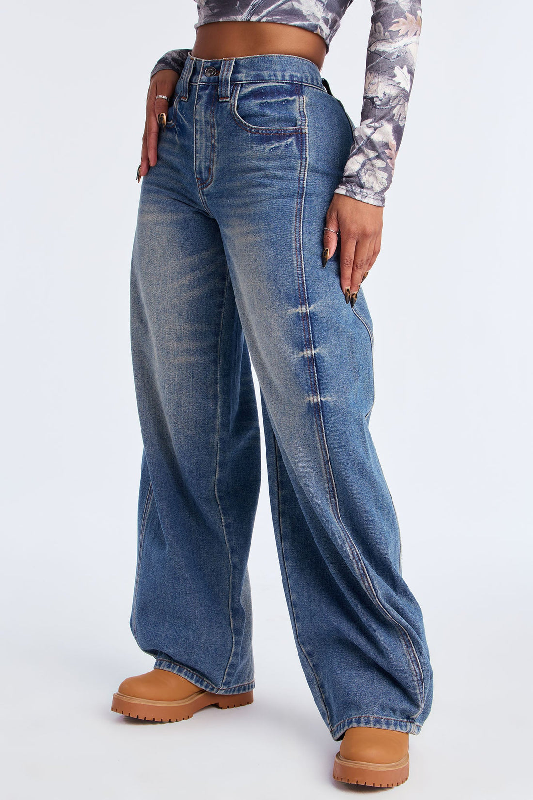 Westley Wide Leg Jeans - Medium Wash