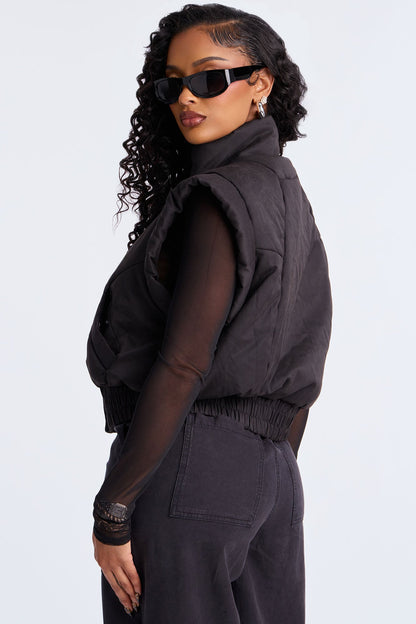 Cabin Cutie Puffer Vest - Black