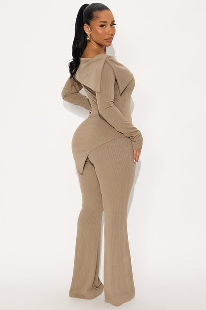 Cierra Off Shoulder Pant Set - Stone