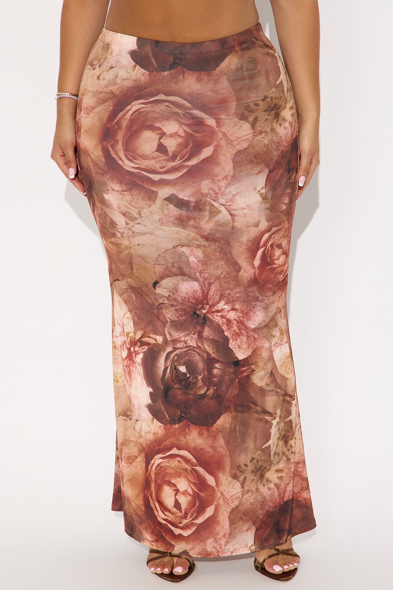 Autumn Romance Maxi Skirt - Brown/combo