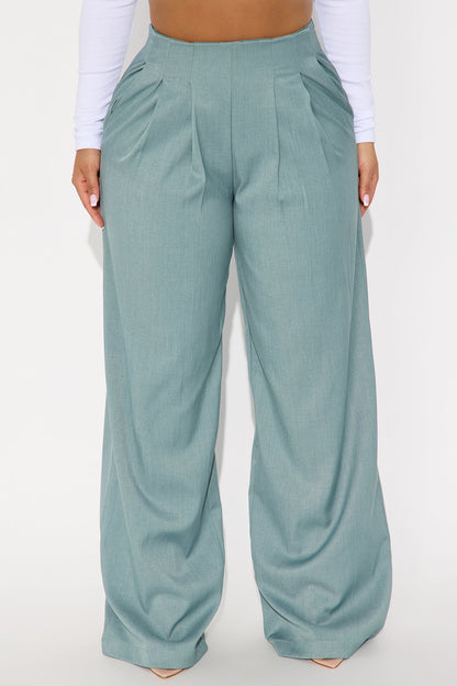 Nicole Wide Leg Trouser Pant 33 - Blue