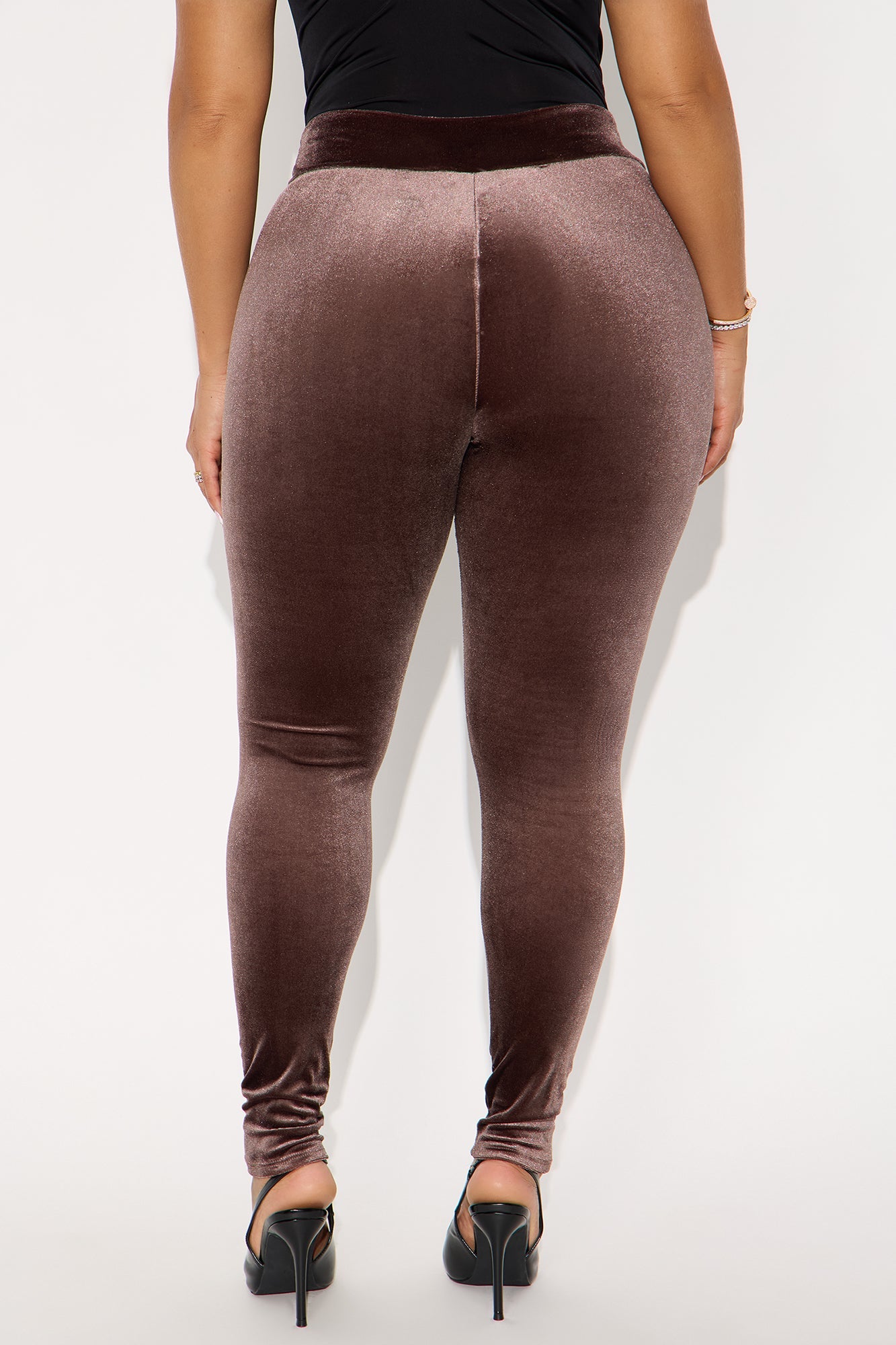 Remina High Rise Velvet Legging - Chocolate