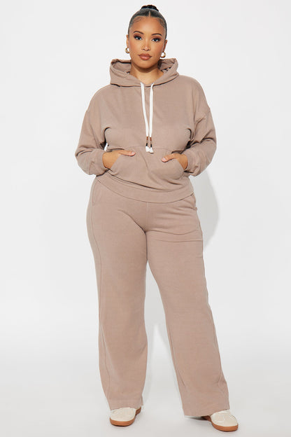 Allie Butter Ribbed Lounge Hoodie - Taupe