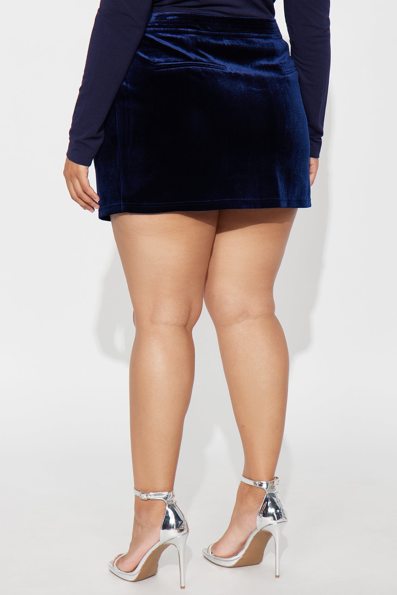 By My Side Velvet Mini Skirt - Navy