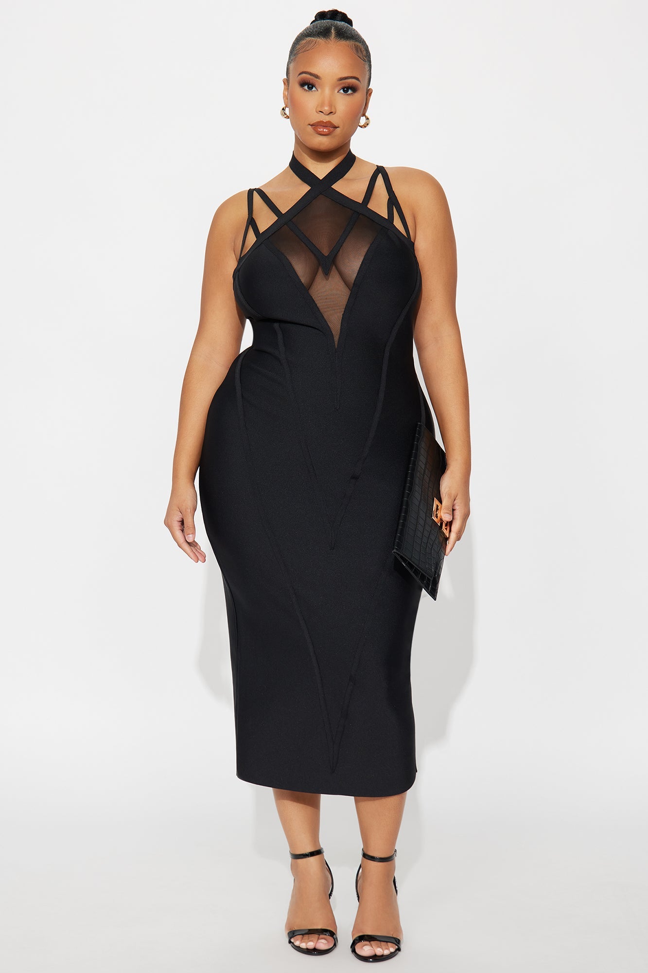 Feel The Vibes Bandage Mini Dress - Black