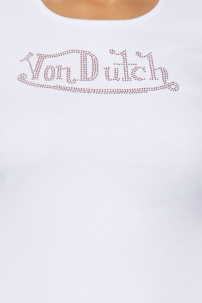 Von Dutch Rhinestone Embellished Mini Dress - Red/White