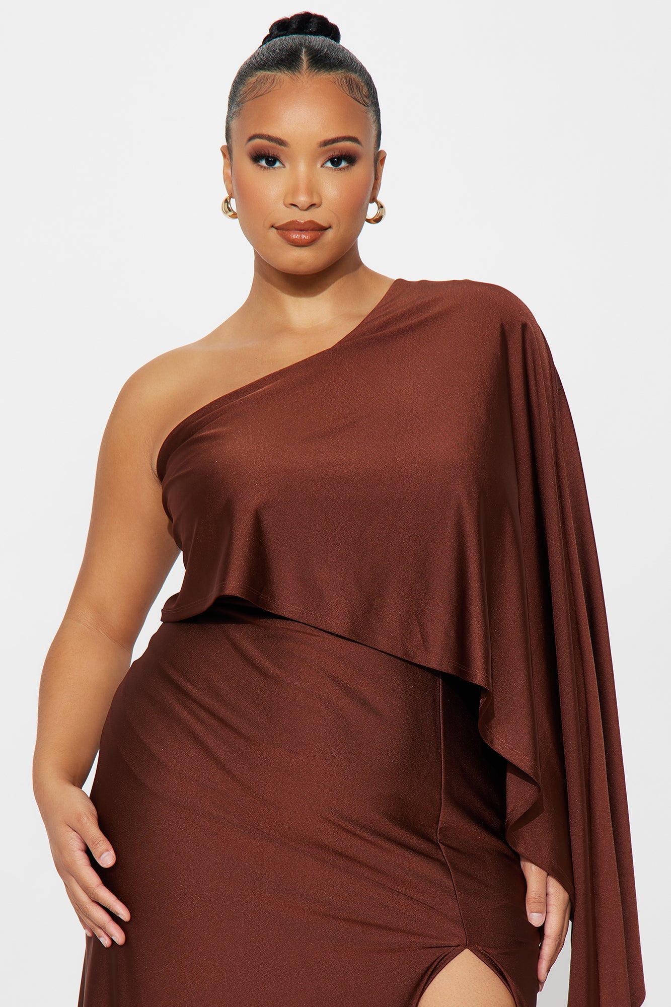 Classic Mayhem Draped Maxi Dress - Chocolate