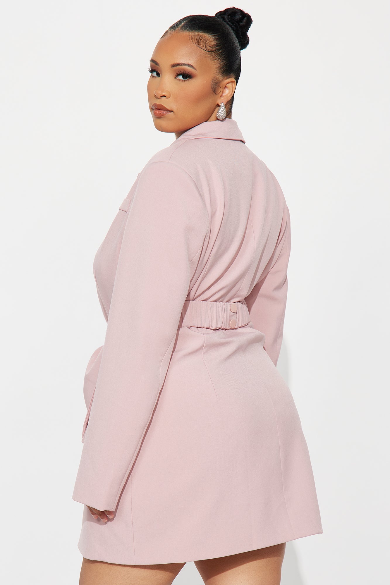 Bridgette Bow Blazer Mini Dress - Rose