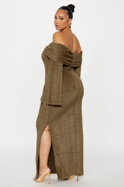 Somma Sweater Maxi Dress - Olive