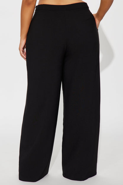 Mogul Mood Wide Leg Trouser Pant 32″ - Black