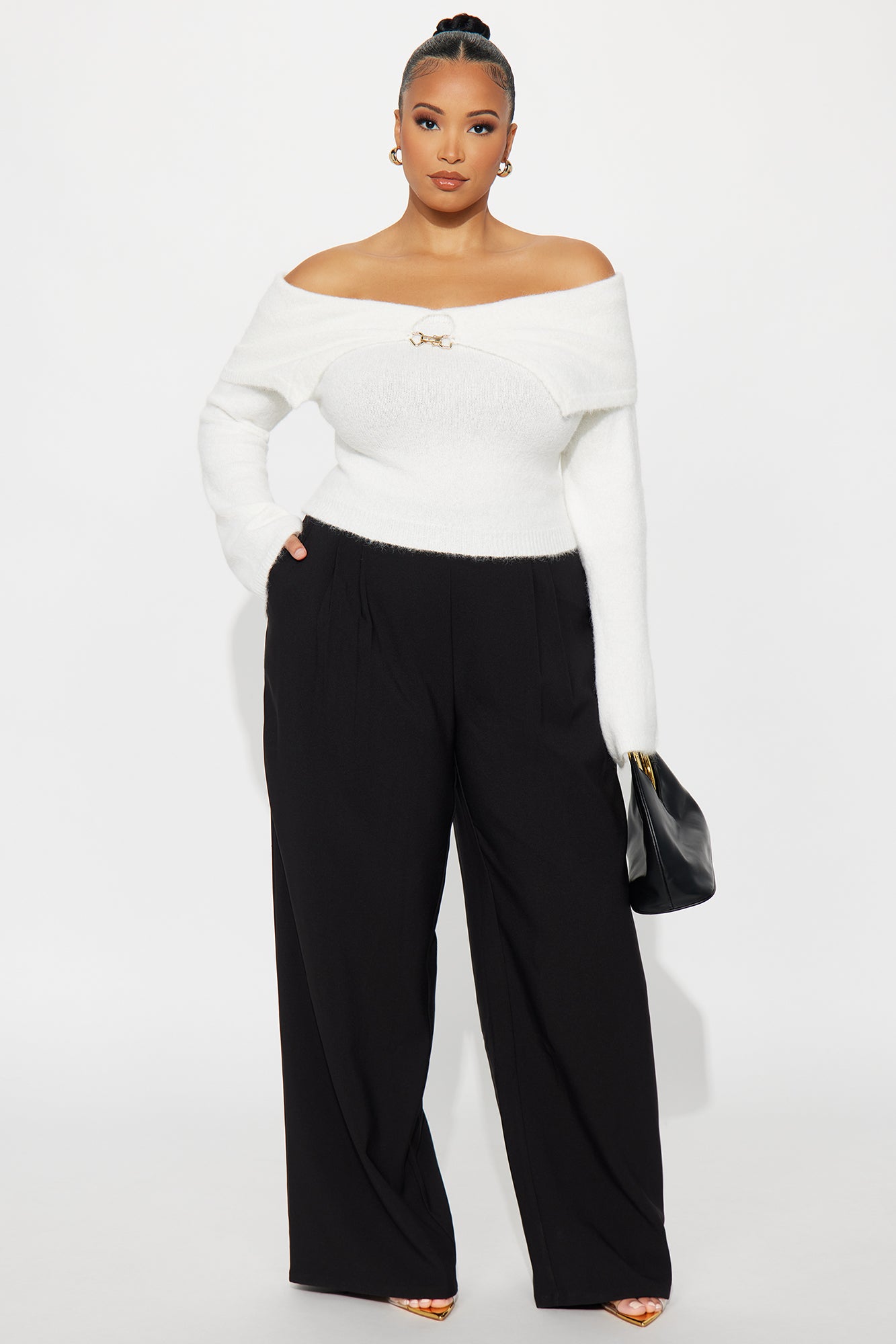 Catch Me Off Shoulder Sweater - Ivory