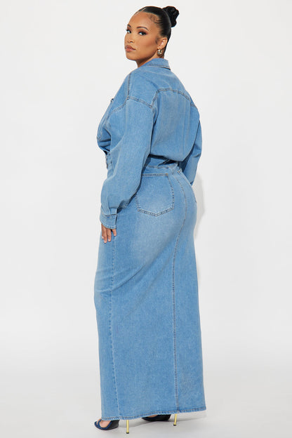 Pretty Probs Denim Maxi Dress - Denim