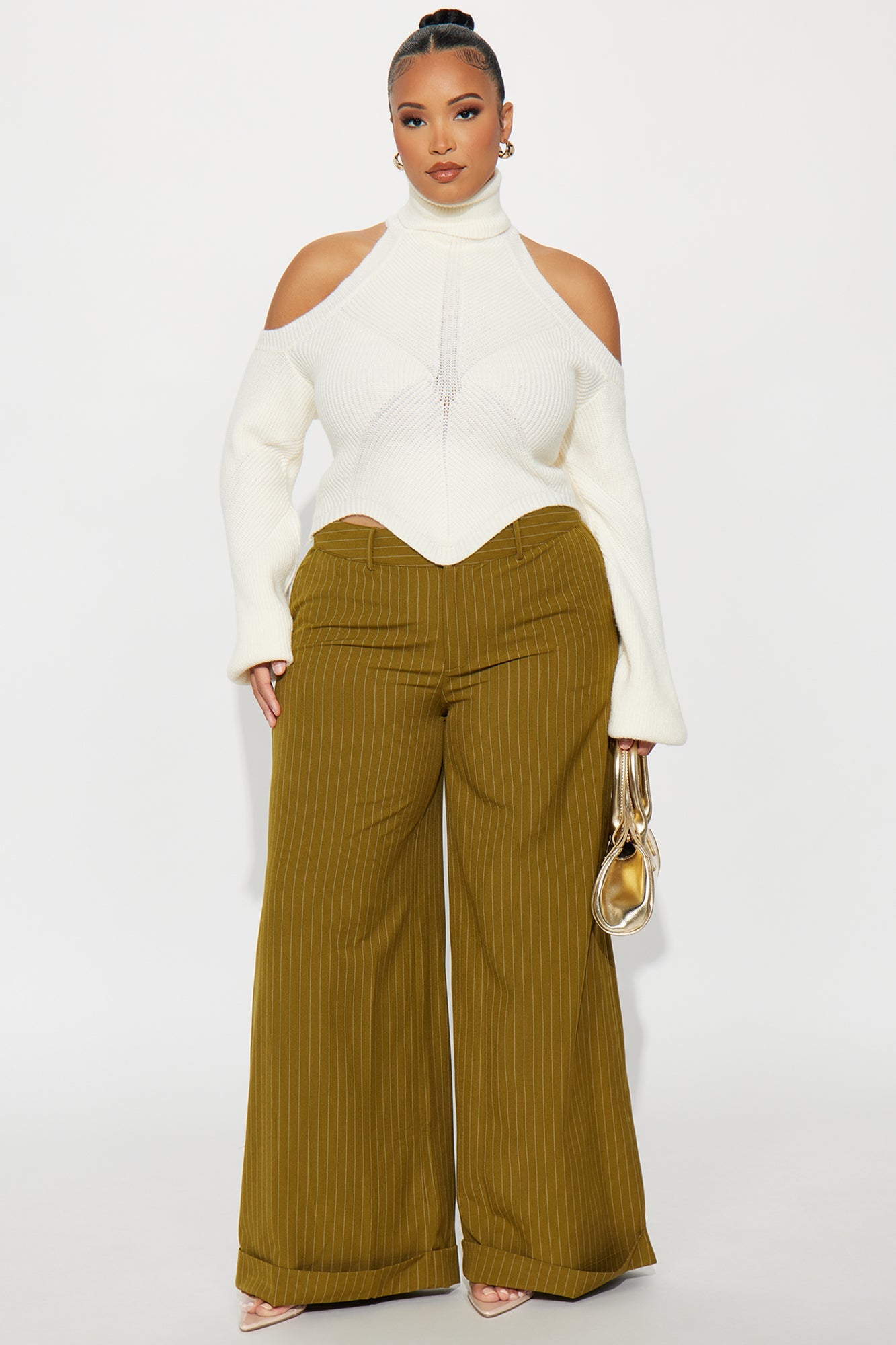 Caught Off Guard Mock Neck Sweater - Ivory