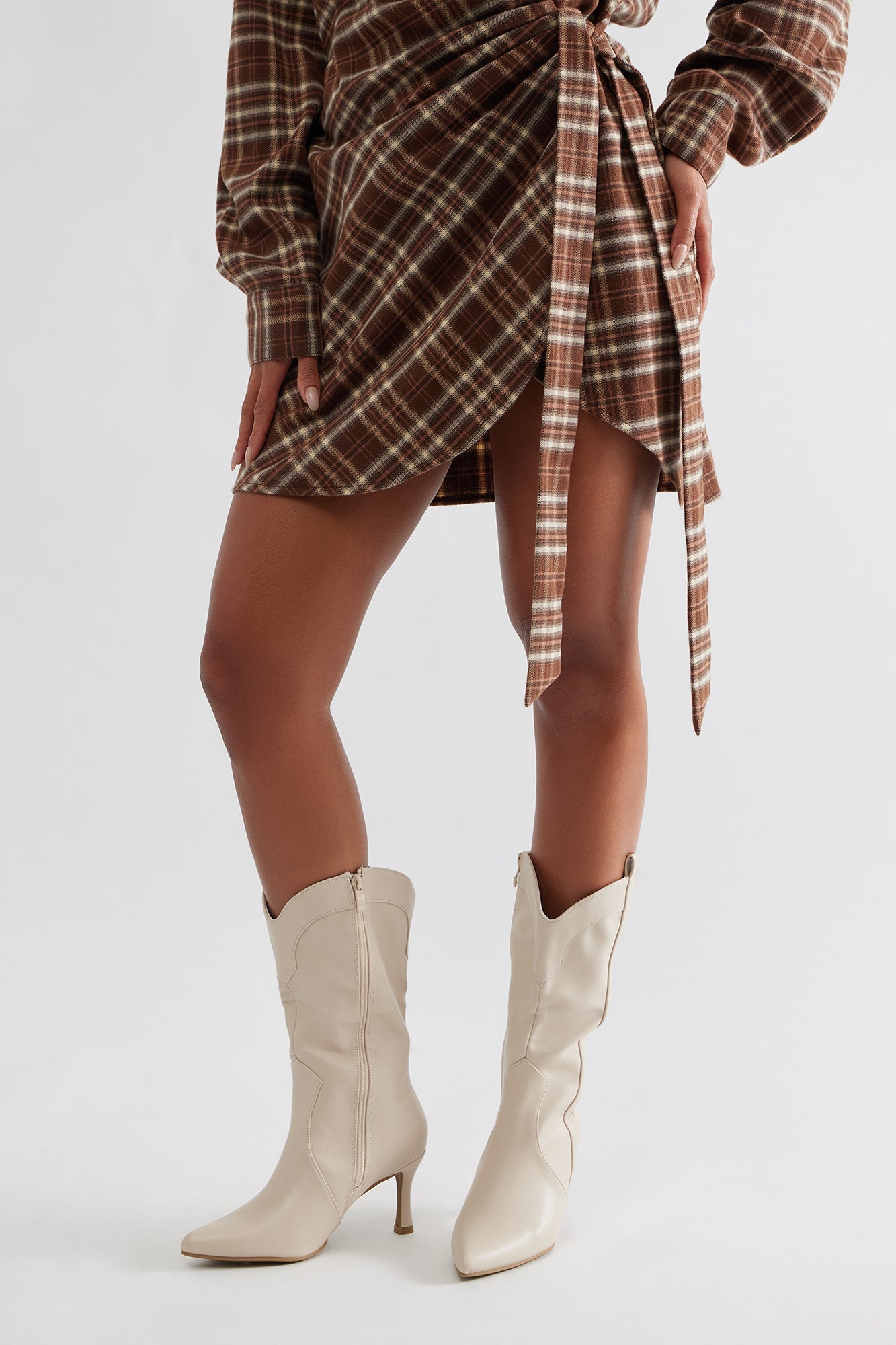 Kay Stiletto Cowboy Boots - Ivory