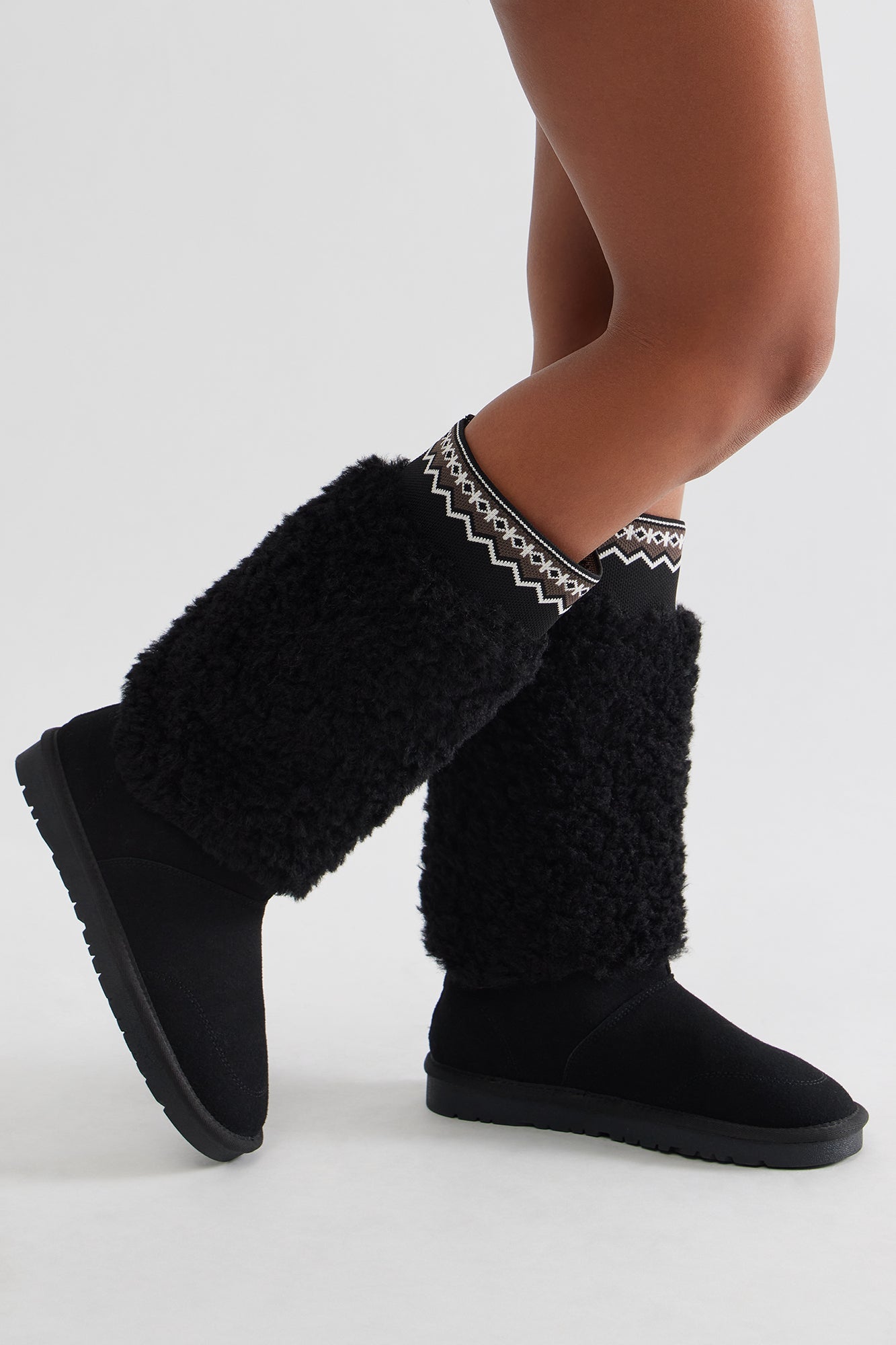 Grizzly Faux Fur Boots - Black